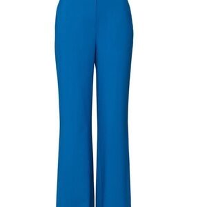 Diane Von Furstenberg lightweight Wool Georgina Blue Wide Leg Pants, 0
